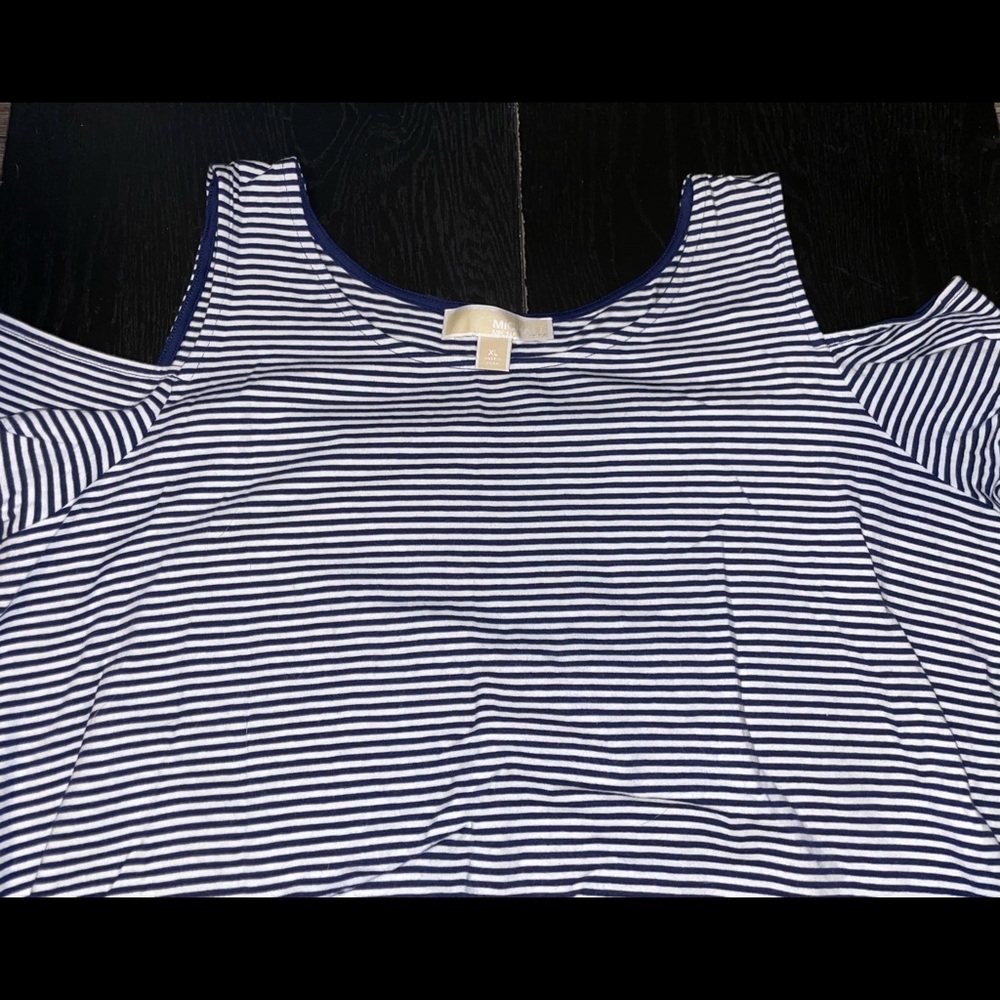 Michael Kors Cold Shoulder Striped Shirt